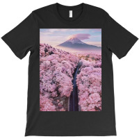 Cherry Blossoms Landscape In Japan Aesthetic T-shirt | Artistshot