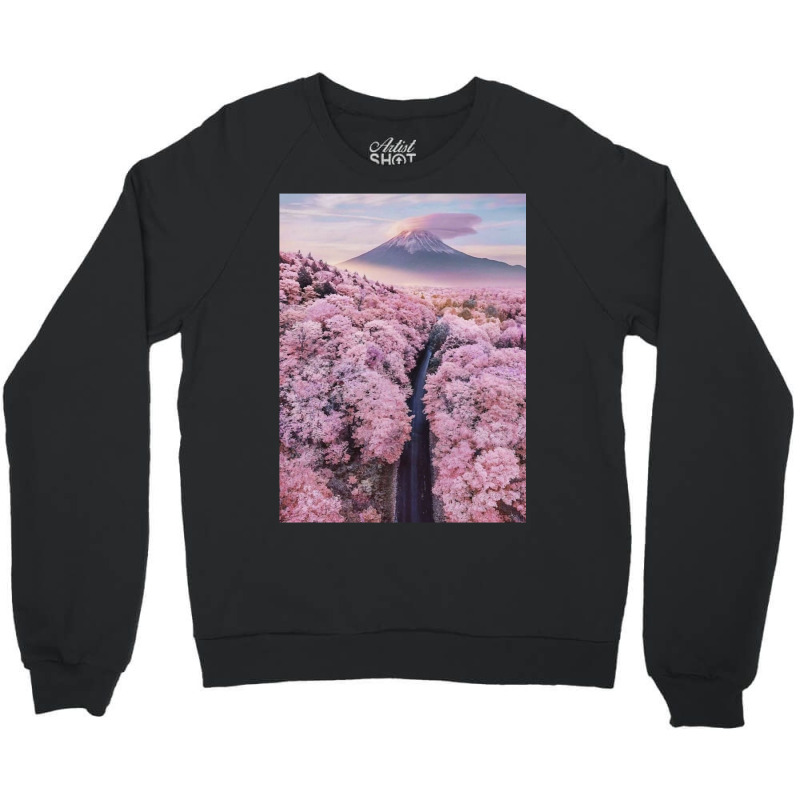 Cherry Blossoms Landscape In Japan Aesthetic Crewneck Sweatshirt | Artistshot