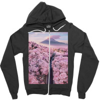 Cherry Blossoms Landscape In Japan Aesthetic Zipper Hoodie | Artistshot