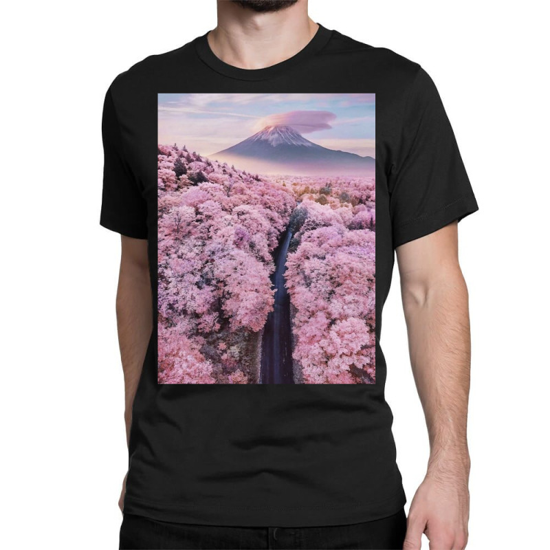 Cherry Blossoms Landscape In Japan Aesthetic Classic T-shirt | Artistshot