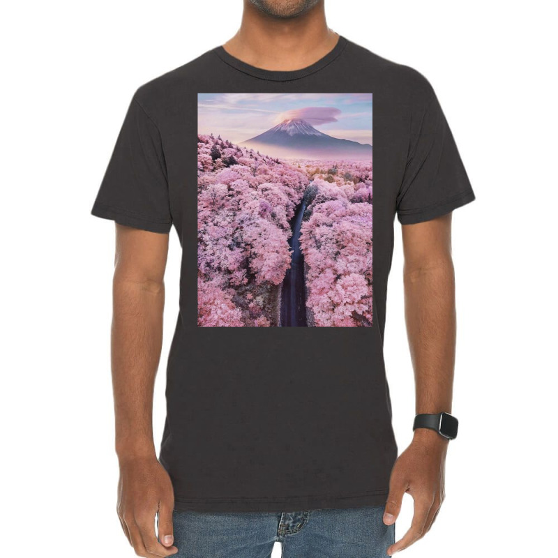 Cherry Blossoms Landscape In Japan Aesthetic Vintage T-shirt | Artistshot