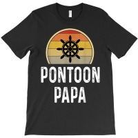 Mens Funny Pontoon Papa Shirt Boat Owner Gifts Grandpa Dad Retro T Shi T-shirt | Artistshot