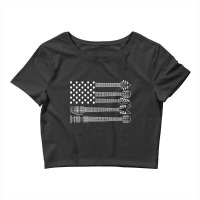 American Flag Guitar Pick Acoustic Musician Bass Guitarist Pullover Crop Top | Artistshot