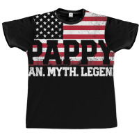 Mens Pappy The Man Myth Legend American Flag Father's Day Gift T Shirt Graphic T-shirt | Artistshot