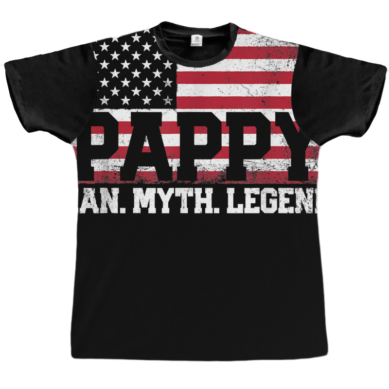 Mens Pappy The Man Myth Legend American Flag Father's Day Gift T Shirt Graphic T-shirt | Artistshot