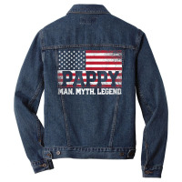 Mens Pappy The Man Myth Legend American Flag Father's Day Gift T Shirt Men Denim Jacket | Artistshot