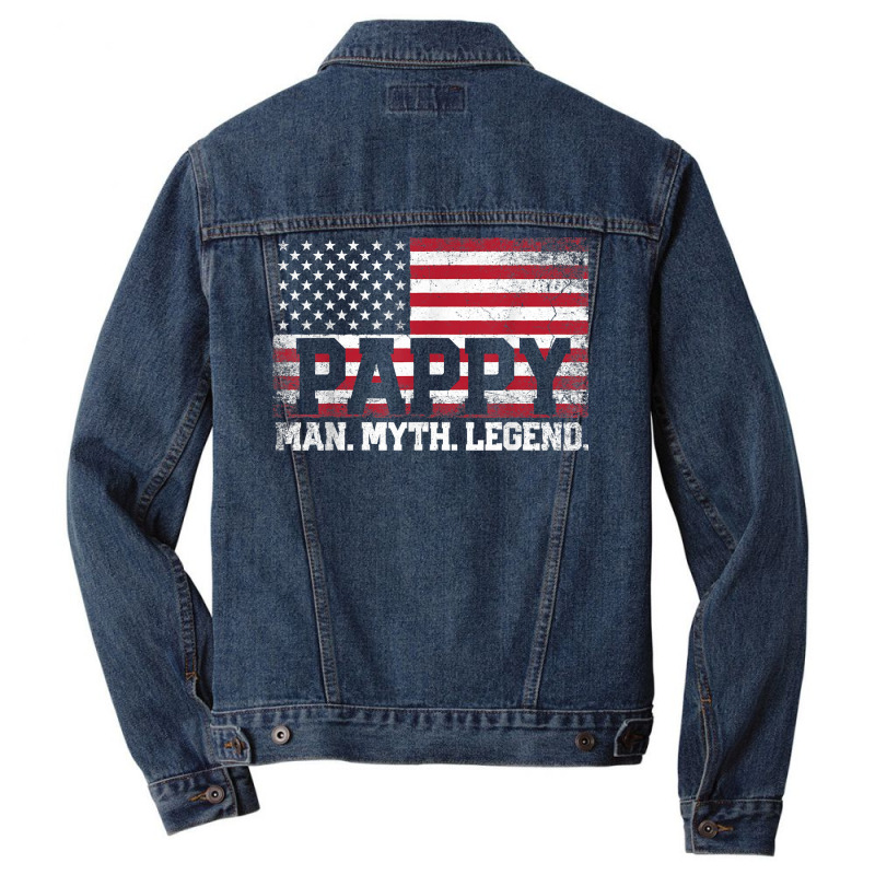 Mens Pappy The Man Myth Legend American Flag Father's Day Gift T Shirt Men Denim Jacket | Artistshot