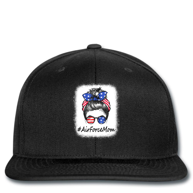 Trending Bleach Messy Bun Air Force Mom America Flag Mothers Day Printed hat by quanghuydinh1 | Artistshot