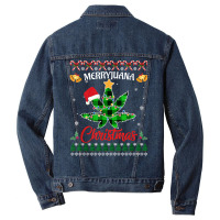 Merryjuana Weed Leaf Funny Christmas Pajama X Mas T Shirt Men Denim Jacket | Artistshot