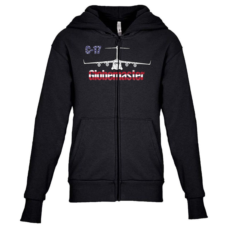 Limited Edition C17 Globemaster Air Force Pilot American Flag Youth Zipper Hoodie by quanghuydinh1 | Artistshot