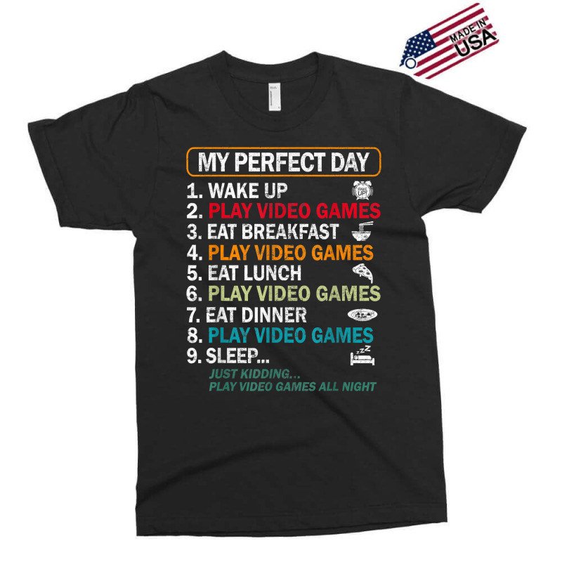 My Perfect Day Video Games T Shirt Funny Gamer Gift Boys Men T Shirt Exclusive T-shirt | Artistshot