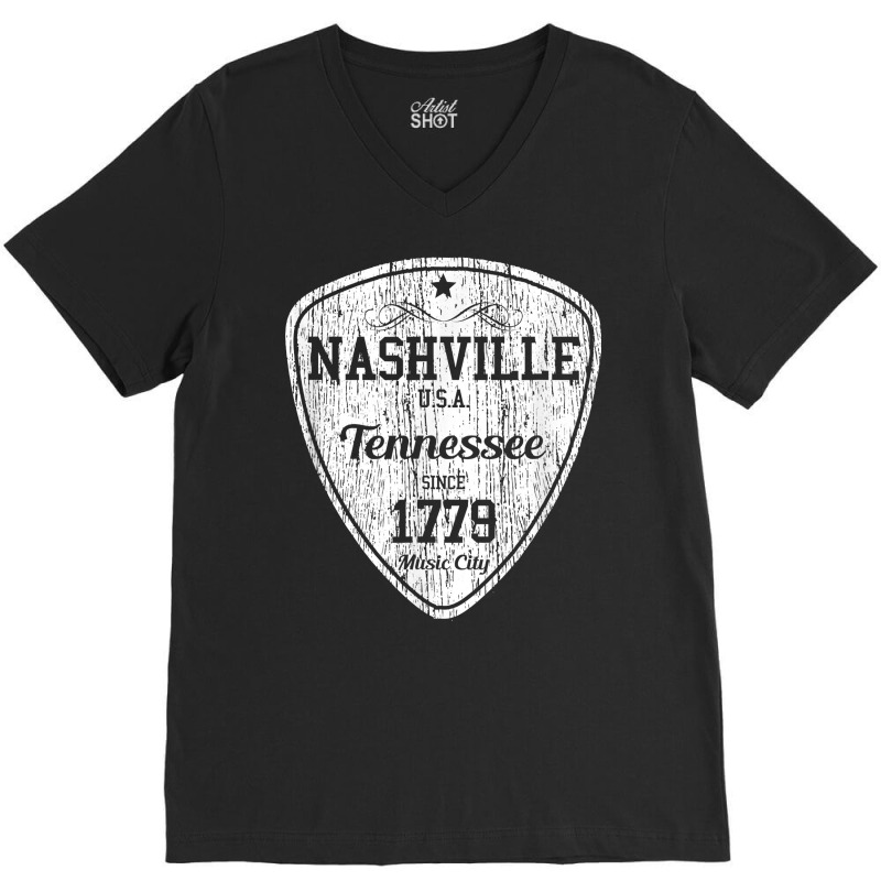 Nashville T Shirt Country Music City Guitar Pick Tee Gift T Shirt V-neck Tee | Artistshot