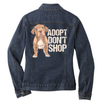 Limited Edition Adopt Don't Shop I Rescue Dogs Dog Rescuer Adoption Ladies Denim Jacket | Artistshot