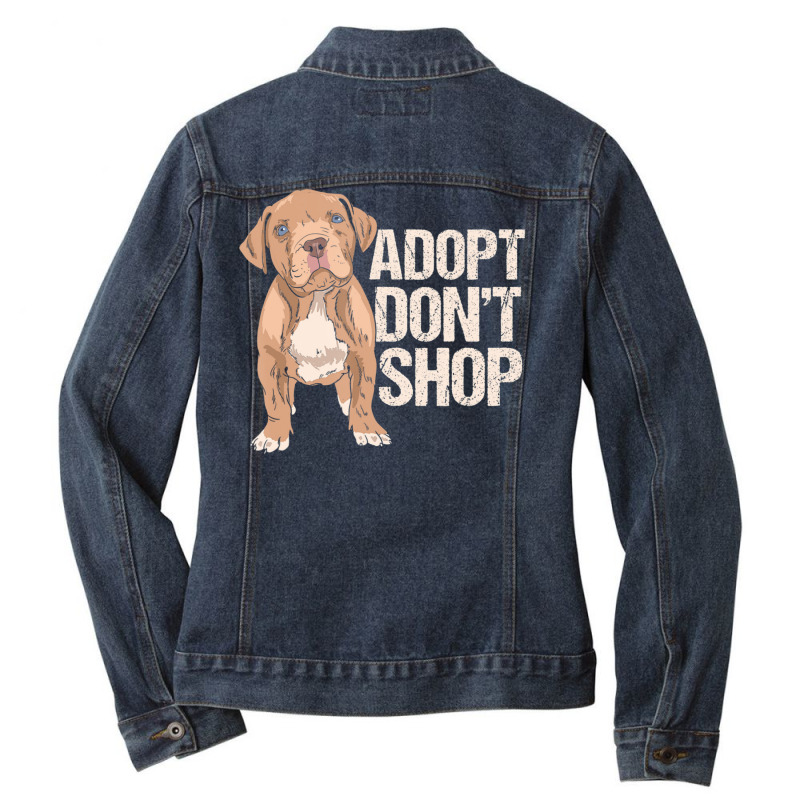 Limited Edition Adopt Don't Shop I Rescue Dogs Dog Rescuer Adoption Ladies Denim Jacket by michealyoungerlk01 | Artistshot