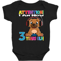 Limited Edition Gaming Dog I Am Now 3 Years Old Baby Bodysuit | Artistshot