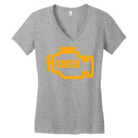 Yellow Car Engine Dashboard Warning Light  Funny Mechanic Women's V-neck T-shirt | Artistshot