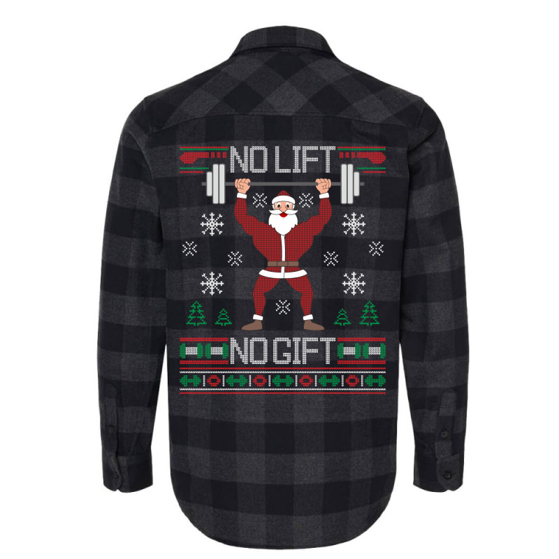 No Lift No Gift Santa Gym Workout Ugly Christmas Sweater Sweatshirt Flannel Shirt | Artistshot