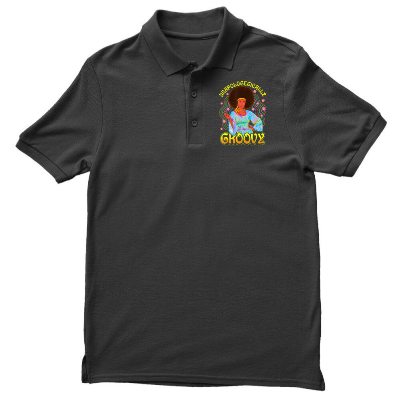 Limited Edition Unapologetically Groovy Black 70s Dance Party Peace Men's Polo Shirt | Artistshot