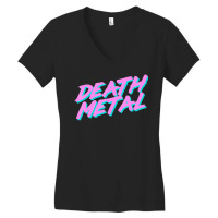 Limited Edition Death Metal Sarcastic 1980s Retrowave Brush Women's V-neck T-shirt | Artistshot