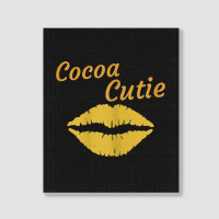 Womens Cocoa Cutie Sexy Gold Lips Cute Melanin Portrait Canvas Print | Artistshot