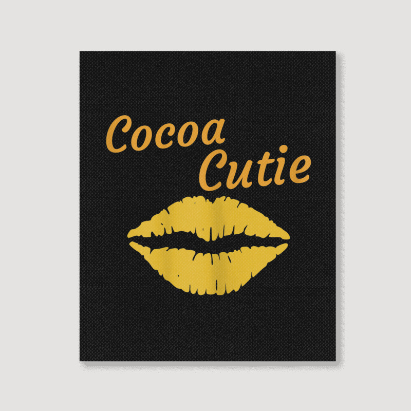 Womens Cocoa Cutie Sexy Gold Lips Cute Melanin Portrait Canvas Print | Artistshot