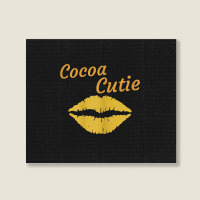 Womens Cocoa Cutie Sexy Gold Lips Cute Melanin Landscape Canvas Print | Artistshot