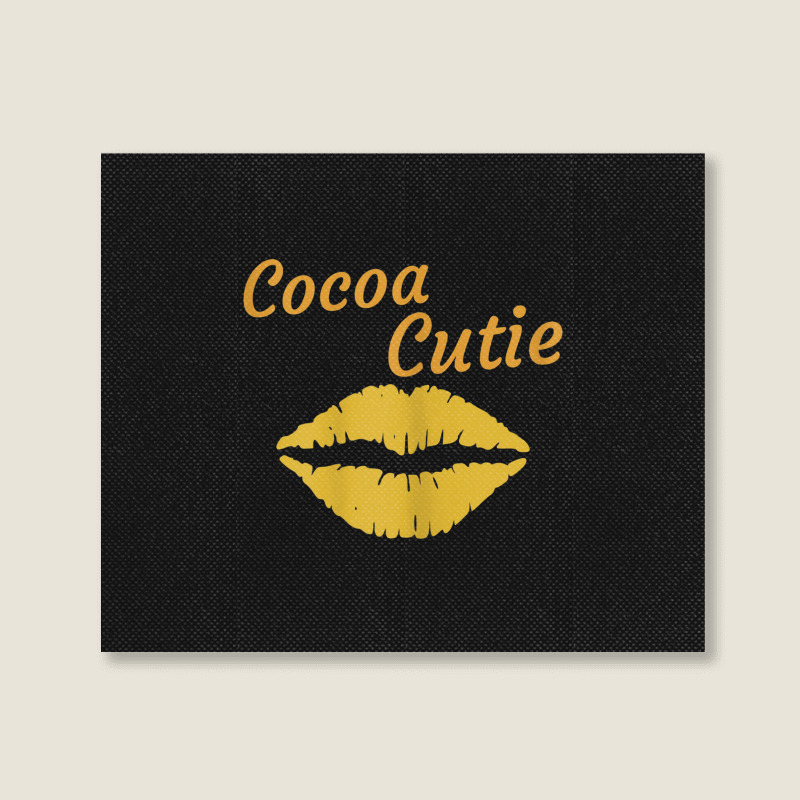 Womens Cocoa Cutie Sexy Gold Lips Cute Melanin Landscape Canvas Print | Artistshot