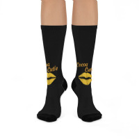 Womens Cocoa Cutie Sexy Gold Lips Cute Melanin Crew Socks | Artistshot