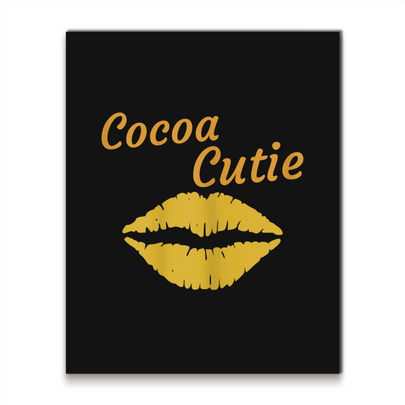 Womens Cocoa Cutie Sexy Gold Lips Cute Melanin Metal Print Vertical | Artistshot