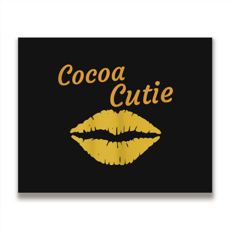 Womens Cocoa Cutie Sexy Gold Lips Cute Melanin Metal Print Horizontal | Artistshot