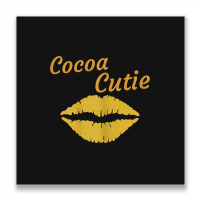 Womens Cocoa Cutie Sexy Gold Lips Cute Melanin Metal Print Square | Artistshot