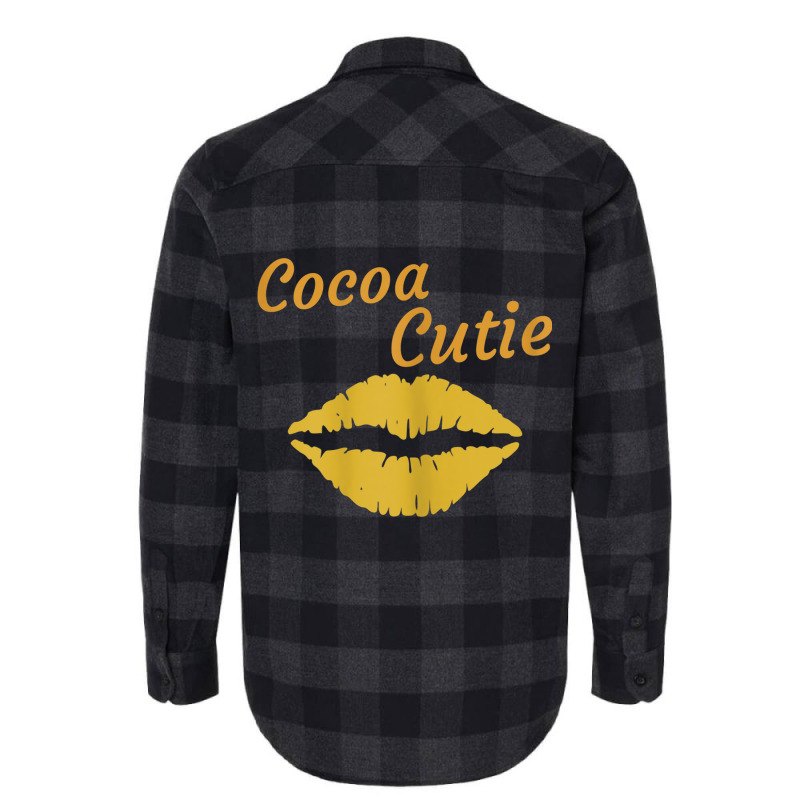 Womens Cocoa Cutie Sexy Gold Lips Cute Melanin Flannel Shirt | Artistshot