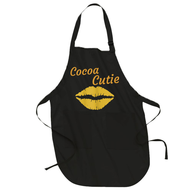 Womens Cocoa Cutie Sexy Gold Lips Cute Melanin Full-length Apron | Artistshot