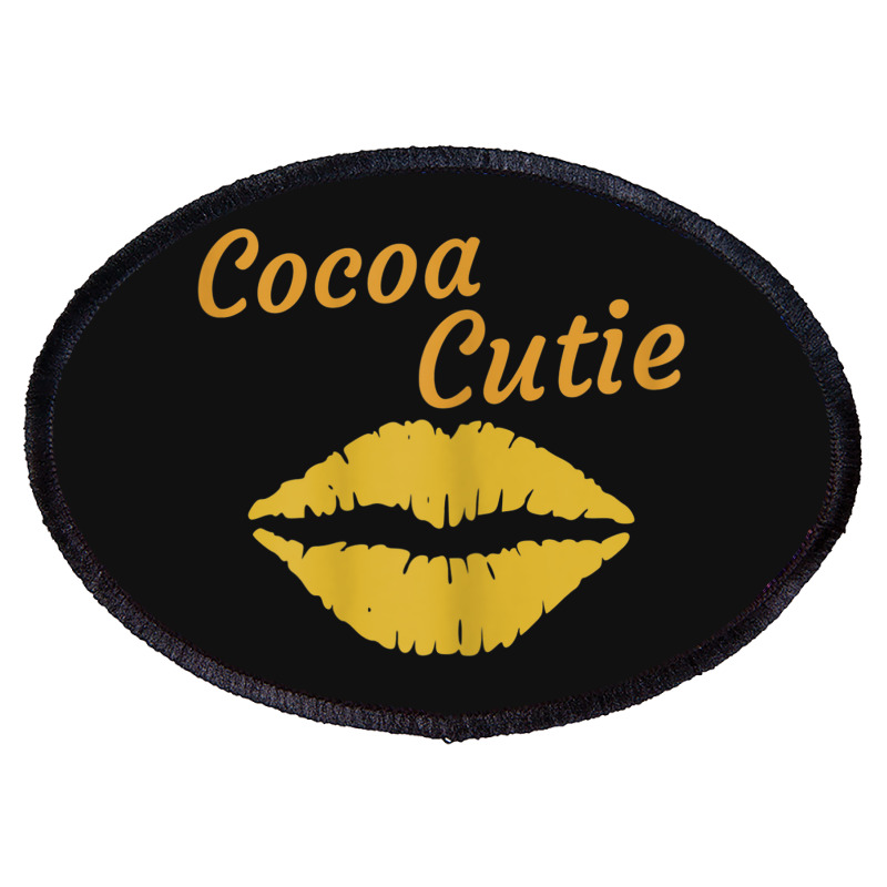 Womens Cocoa Cutie Sexy Gold Lips Cute Melanin Oval Patch | Artistshot