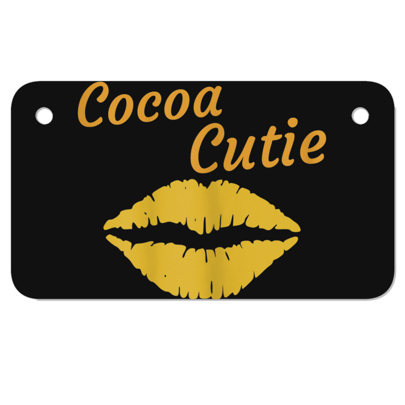 Womens Cocoa Cutie Sexy Gold Lips Cute Melanin Motorcycle License Plate | Artistshot