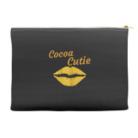 Womens Cocoa Cutie Sexy Gold Lips Cute Melanin Accessory Pouches | Artistshot