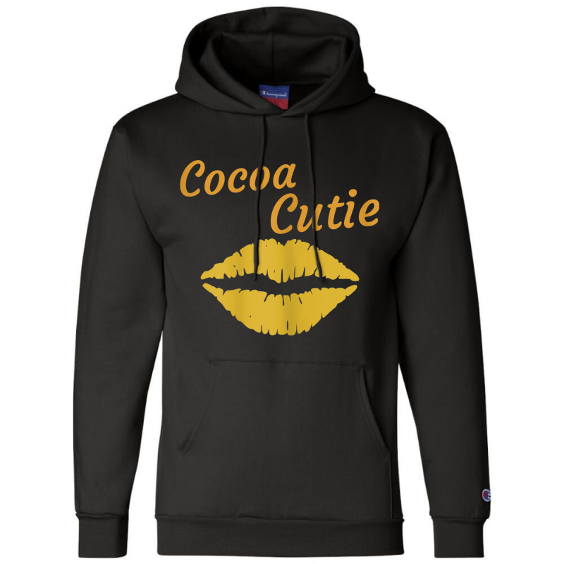 Womens Cocoa Cutie Sexy Gold Lips Cute Melanin Champion Hoodie | Artistshot