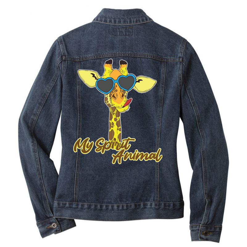 Hot Trend Giraffes Are My Spirit Animal Ladies Denim Jacket by Ledford Leslie | Artistshot