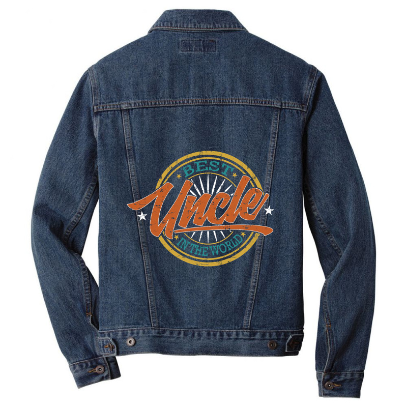 Trending Family Uncle Retro Best Uncle In The World-u3fpa Men Denim Jacket | Artistshot