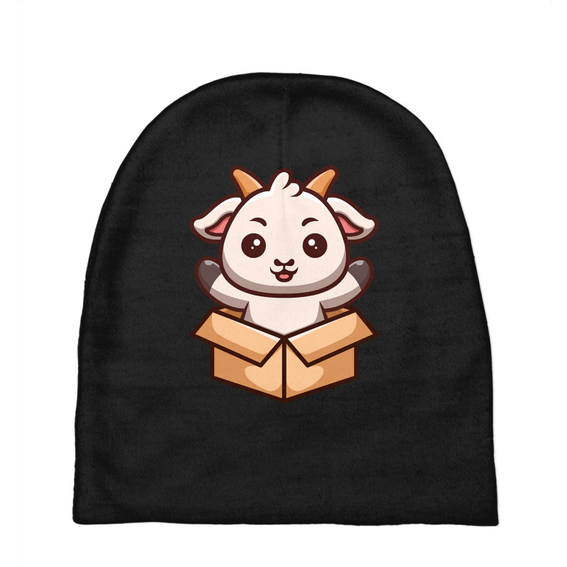 Hot Trend Goat Sitting Out From Box Cute Cartoon Baby Beanies by Ledford Leslie | Artistshot