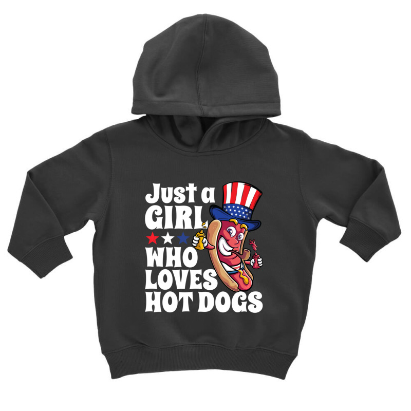 Hot Trend Just A Girl Who Loves Hot Dogs Usa Funny Hot Toddler Hoodie | Artistshot