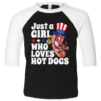 Hot Trend Just A Girl Who Loves Hot Dogs Usa Funny Hot Toddler 3/4 Sleeve Tee | Artistshot