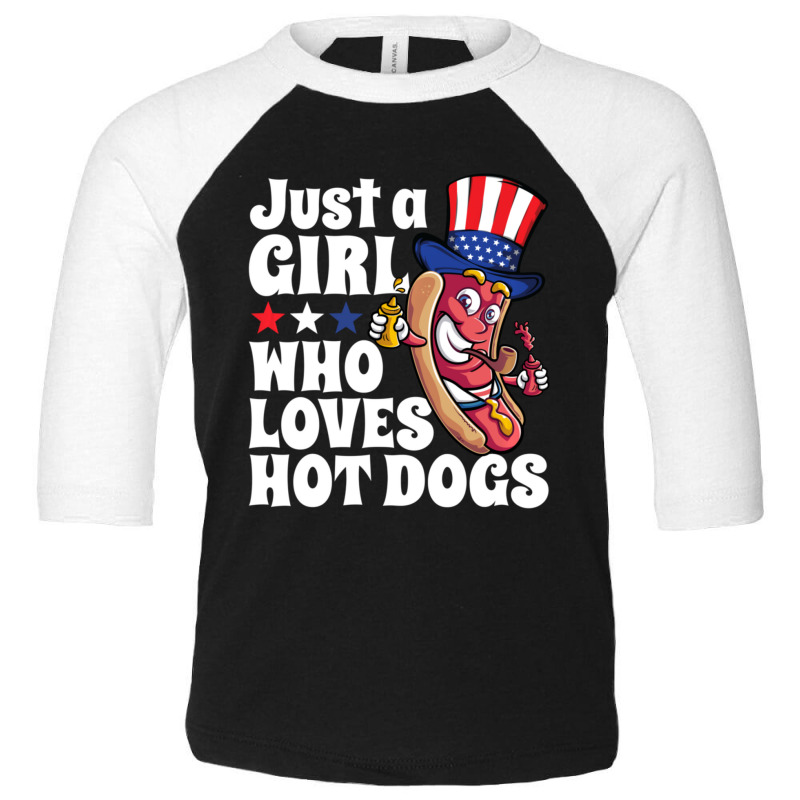 Hot Trend Just A Girl Who Loves Hot Dogs Usa Funny Hot Toddler 3/4 Sleeve Tee | Artistshot