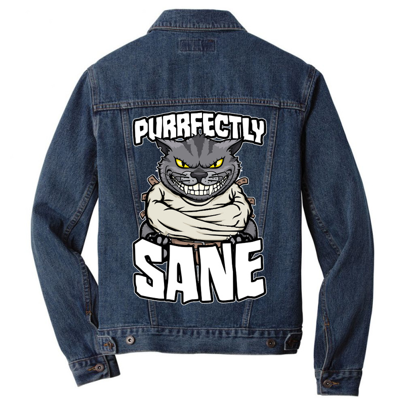 Hot Trend Purrfectly Sane Crazy Cat Lady Funny Mad Cat Lover Halloween Men Denim Jacket by macklinsampson | Artistshot