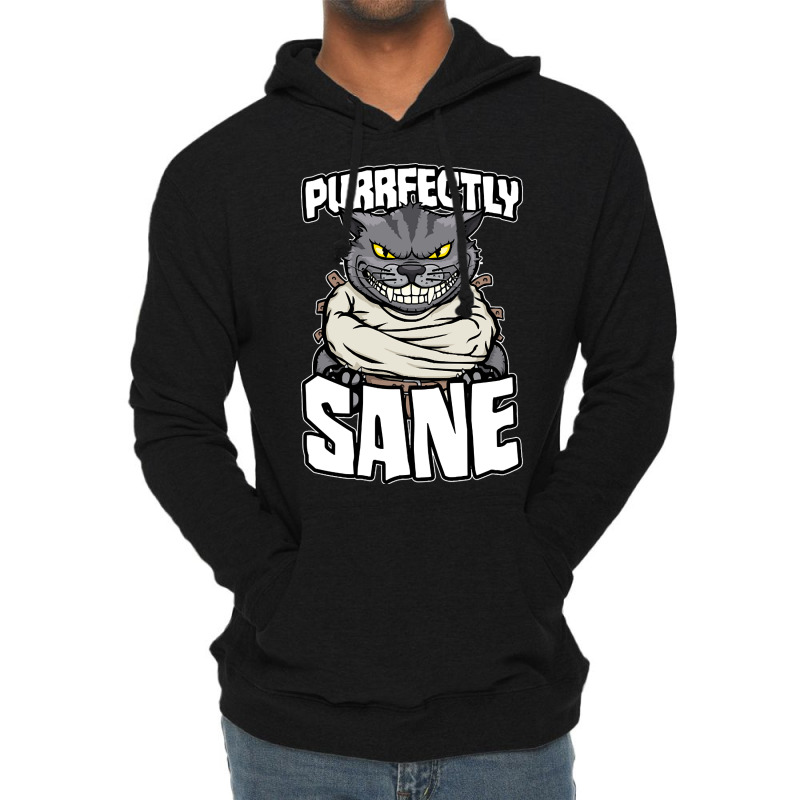 Hot Trend Purrfectly Sane Crazy Cat Lady Funny Mad Cat Lover Halloween Lightweight Hoodie by macklinsampson | Artistshot