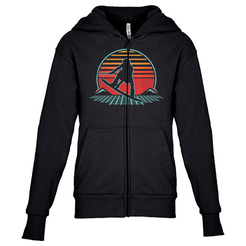 Wakeboard Retro Vintage 80s Style Wakeboarding Youth Zipper Hoodie | Artistshot