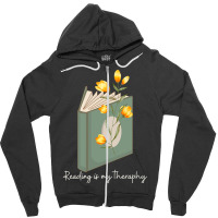 Trending Reading Is My Theraphy 104 Zipper Hoodie | Artistshot