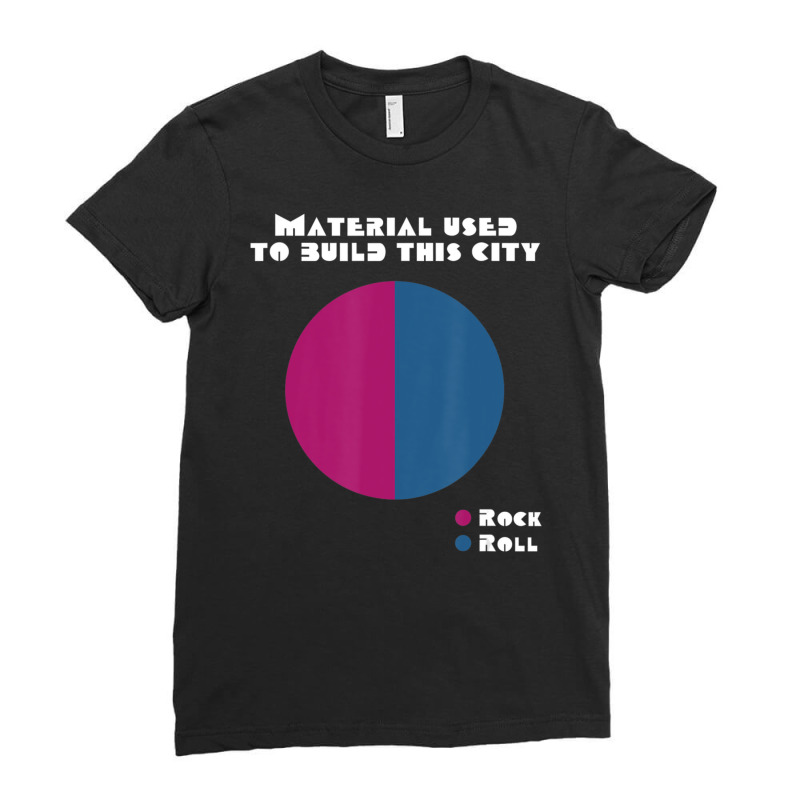 We Built This City 80's Classic Rock And Roll Music Lyrics Ladies Fitted T-Shirt by hongquangd | Artistshot