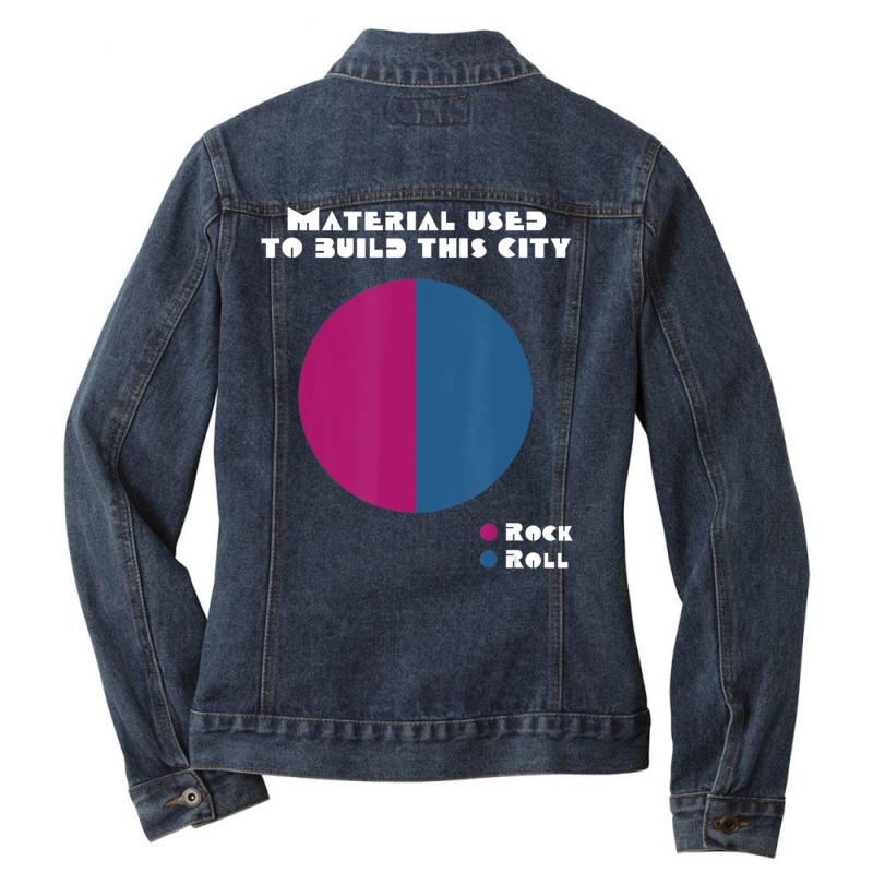 We Built This City 80's Classic Rock And Roll Music Lyrics Ladies Denim Jacket by hongquangd | Artistshot