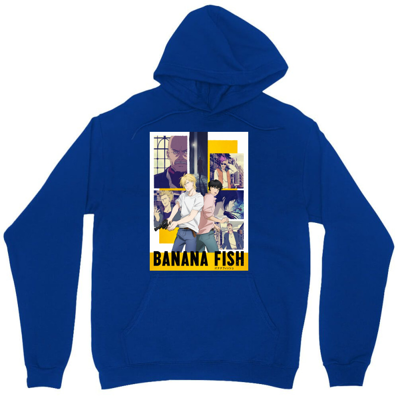 Banana Fish Poster Blue Unisex Hoodie by woelkelytjeb | Artistshot